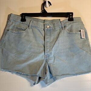 Women’s size 20‎ Old Navy high rise light denim jean shorts raw hem & distressed